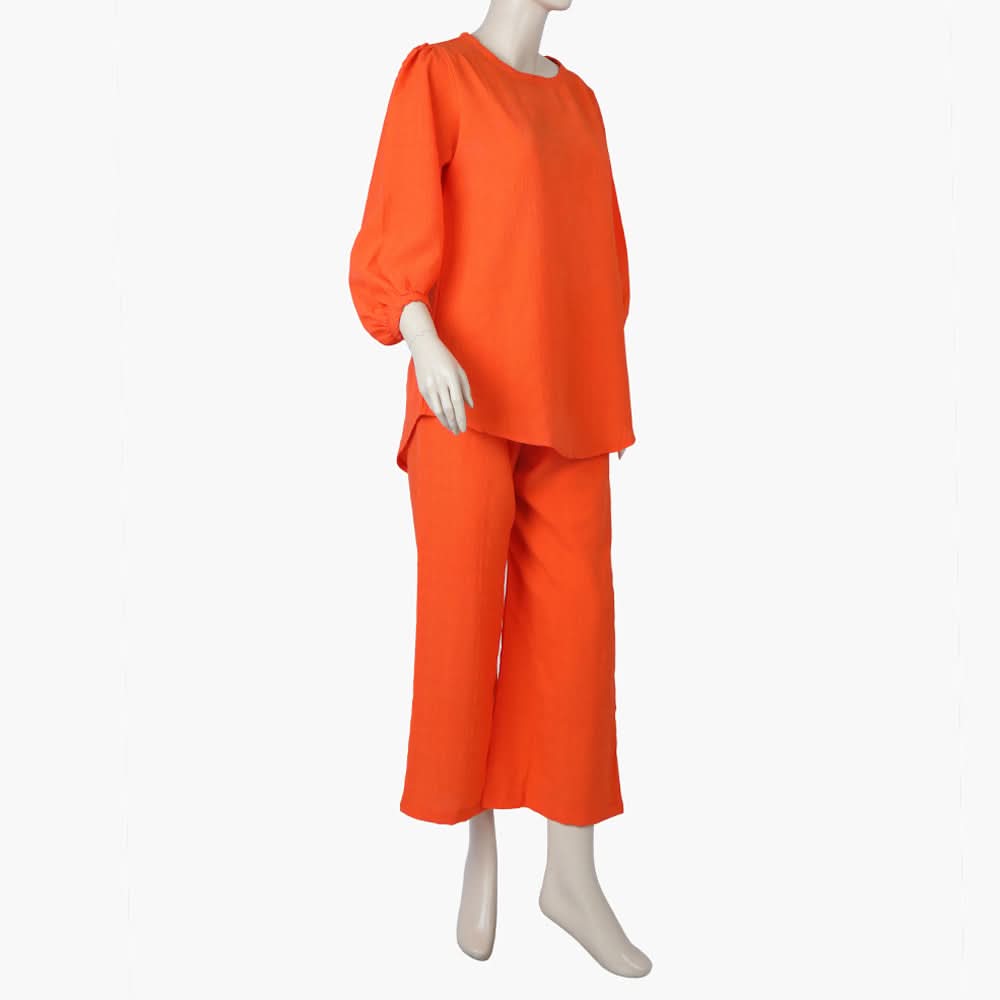 Women's Western 2 Pcs Suit - Orange, Women Night Suit, Chase Value, Chase Value