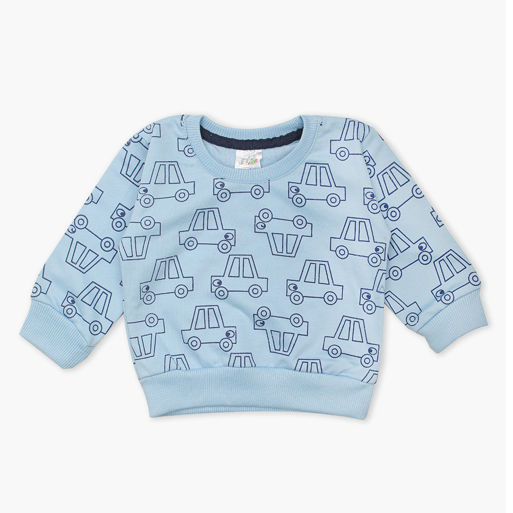 Newborn Boys Full Sleeves T-Shirt - Light Blue, Newborn Boys Winterwear, Chase Value, Chase Value