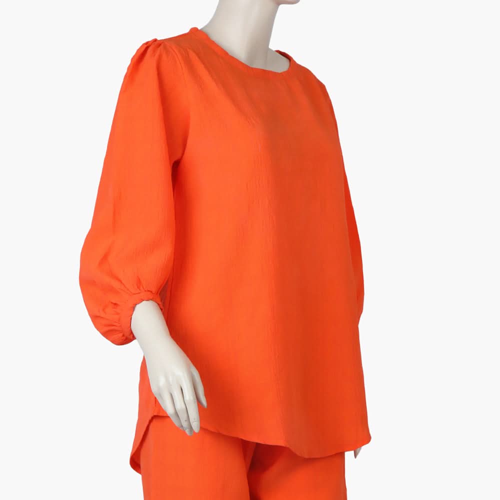Women's Western 2 Pcs Suit - Orange, Women Night Suit, Chase Value, Chase Value