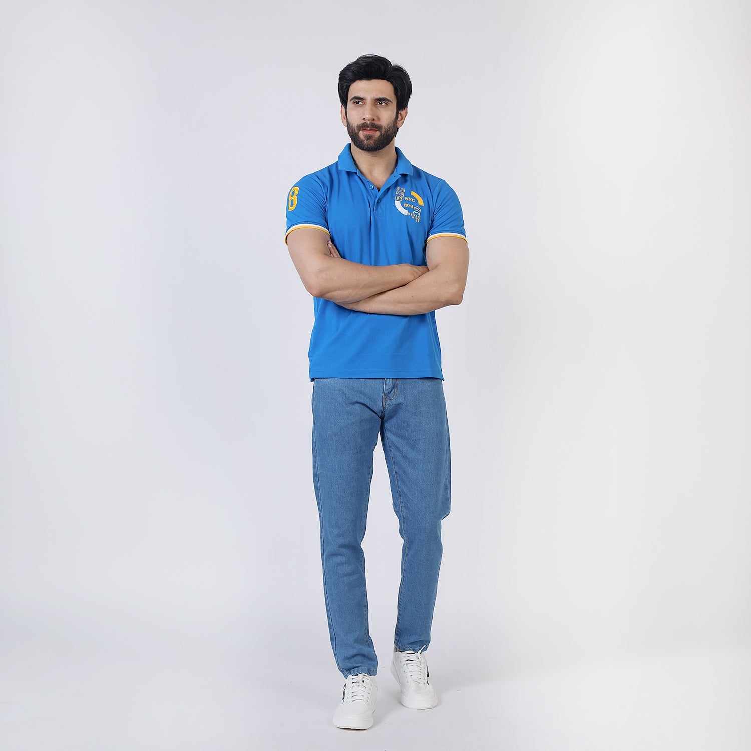 Men's Half Sleeves Polo T-Shirt - Blue, Men's T-Shirts & Polos, Chase Value, Chase Value
