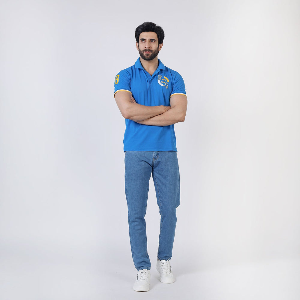 Men's Half Sleeves Polo T-Shirt - Blue, Men's T-Shirts & Polos, Chase Value, Chase Value