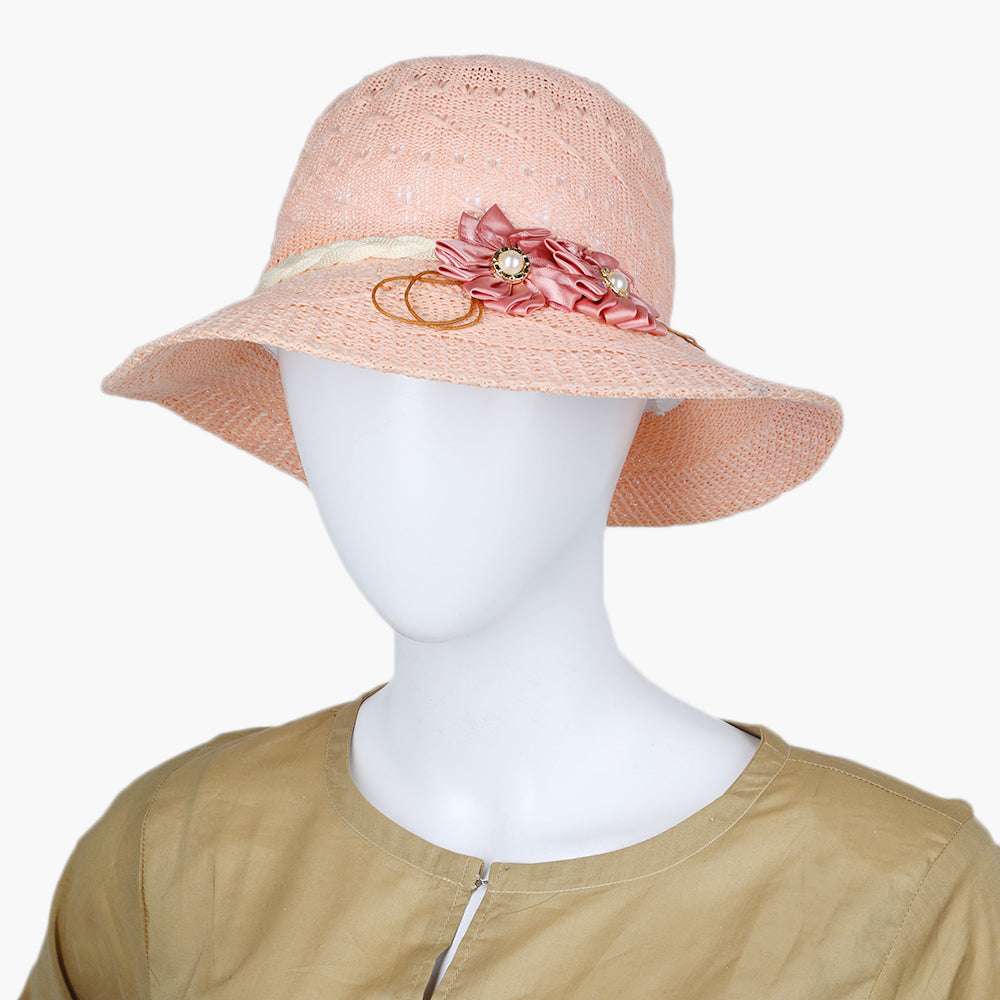 Women's Floppy Hat - Peach, Women Hats & Caps, Chase Value, Chase Value