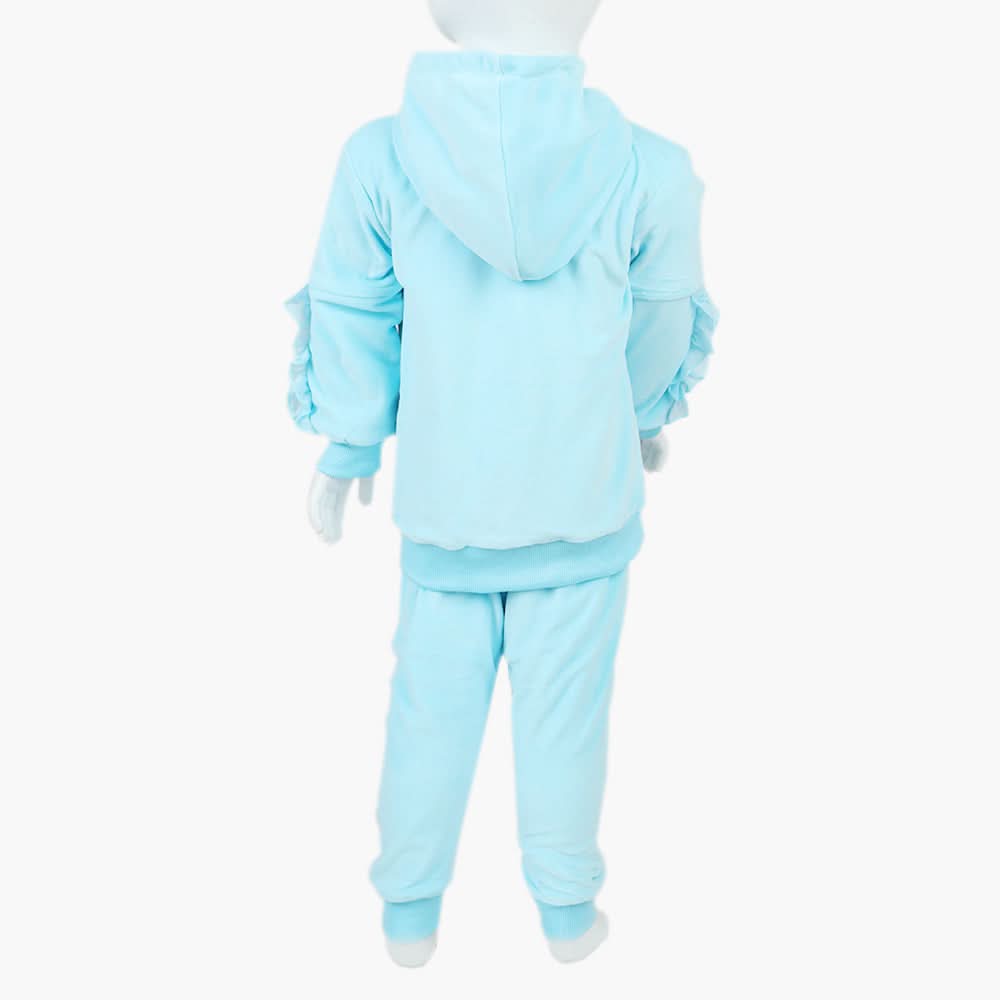 Girls Velour Tracksuit - Sky Blue, Girls Suits, Chase Value, Chase Value