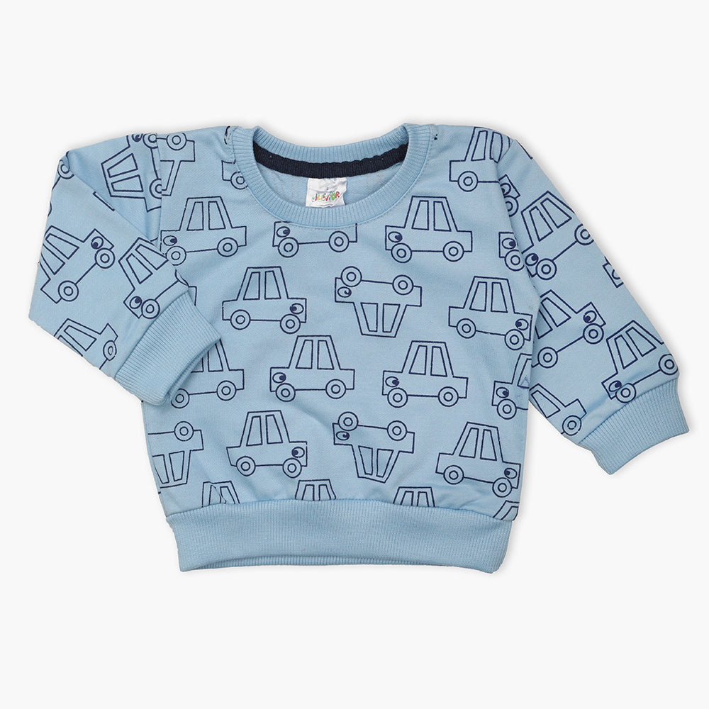 Newborn Boys Full Sleeves T-Shirt - Light Blue, Newborn Boys Winterwear, Chase Value, Chase Value