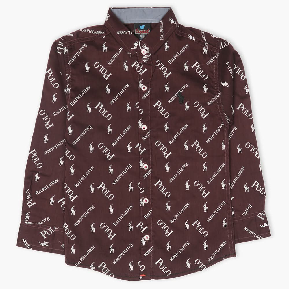 Boys Full Sleeves Shirt - Dark Brown, Boys Shirts, Chase Value, Chase Value