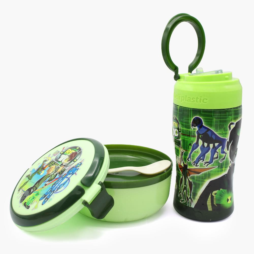 Water Bottle with Lunch Box - Green, Tiffin Boxes & Bottles, Chase Value, Chase Value