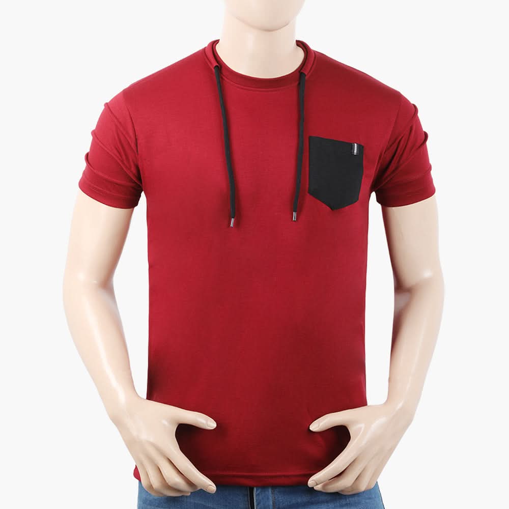 Men's Half Sleeves T-Shirt - Maroon, Men's T-Shirts & Polos, Chase Value, Chase Value
