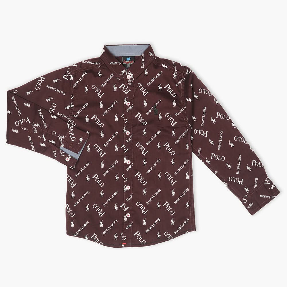 Boys Full Sleeves Shirt - Dark Brown, Boys Shirts, Chase Value, Chase Value