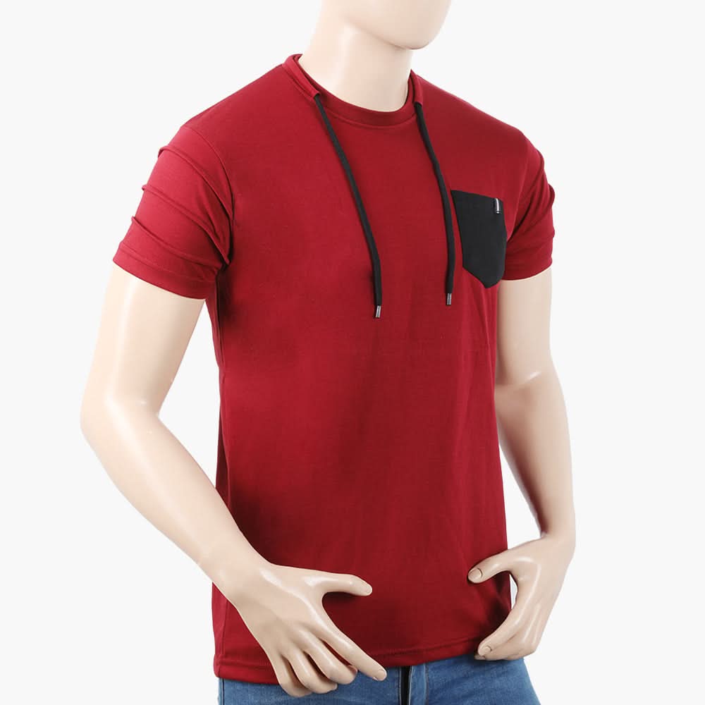 Men's Half Sleeves T-Shirt - Maroon, Men's T-Shirts & Polos, Chase Value, Chase Value