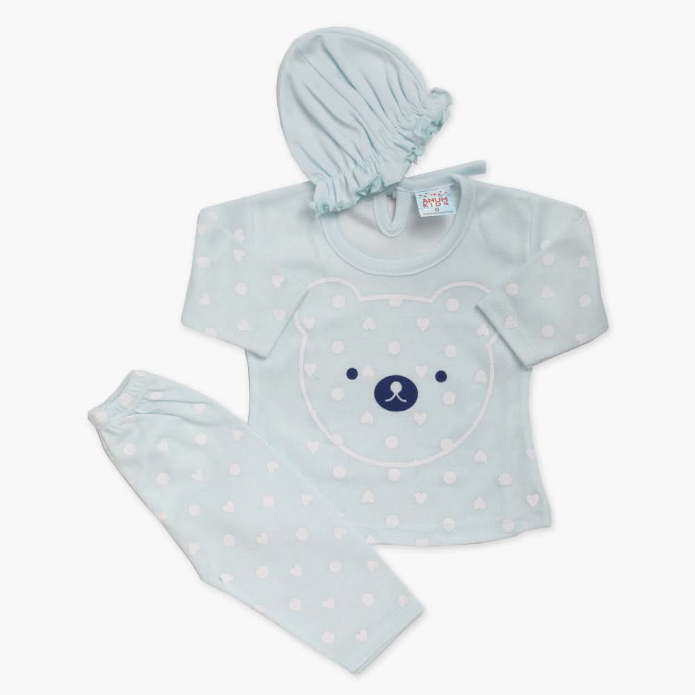 Newborn Girls Full Sleeves Suit - Light Blue, Newborn Girls Winterwear, Chase Value, Chase Value