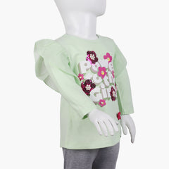 Girls Full Sleeves T-Shirt -  Cyan, Girls T-Shirts, Chase Value, Chase Value