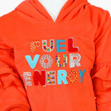Girls Velour Tracksuit - Orange, Girls Suits, Chase Value, Chase Value