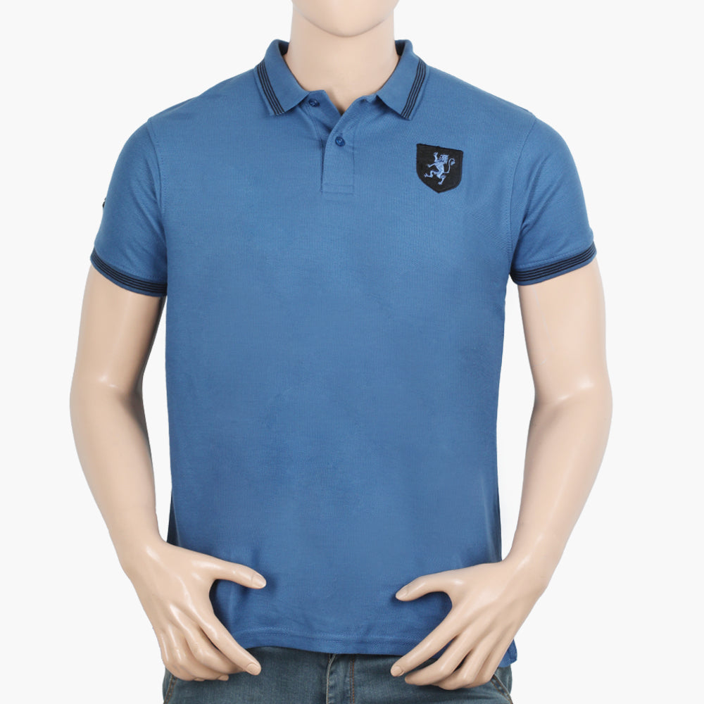 Men's Half Sleeves Polo T-Shirt - Steel Blue, Men's T-Shirts & Polos, Chase Value, Chase Value