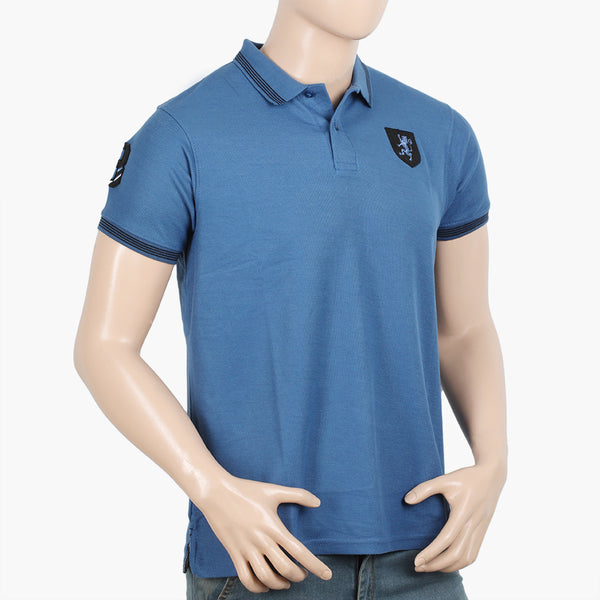 Men's Half Sleeves Polo T-Shirt - Steel Blue, Men's T-Shirts & Polos, Chase Value, Chase Value