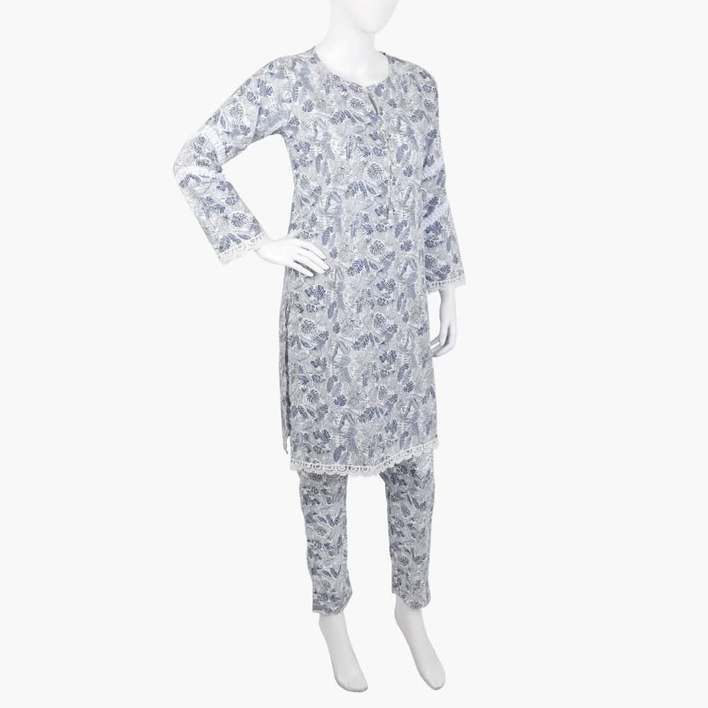Women's Printed Shalwar Suit - Dark Blue, Women Shalwar Suits, Chase Value, Chase Value