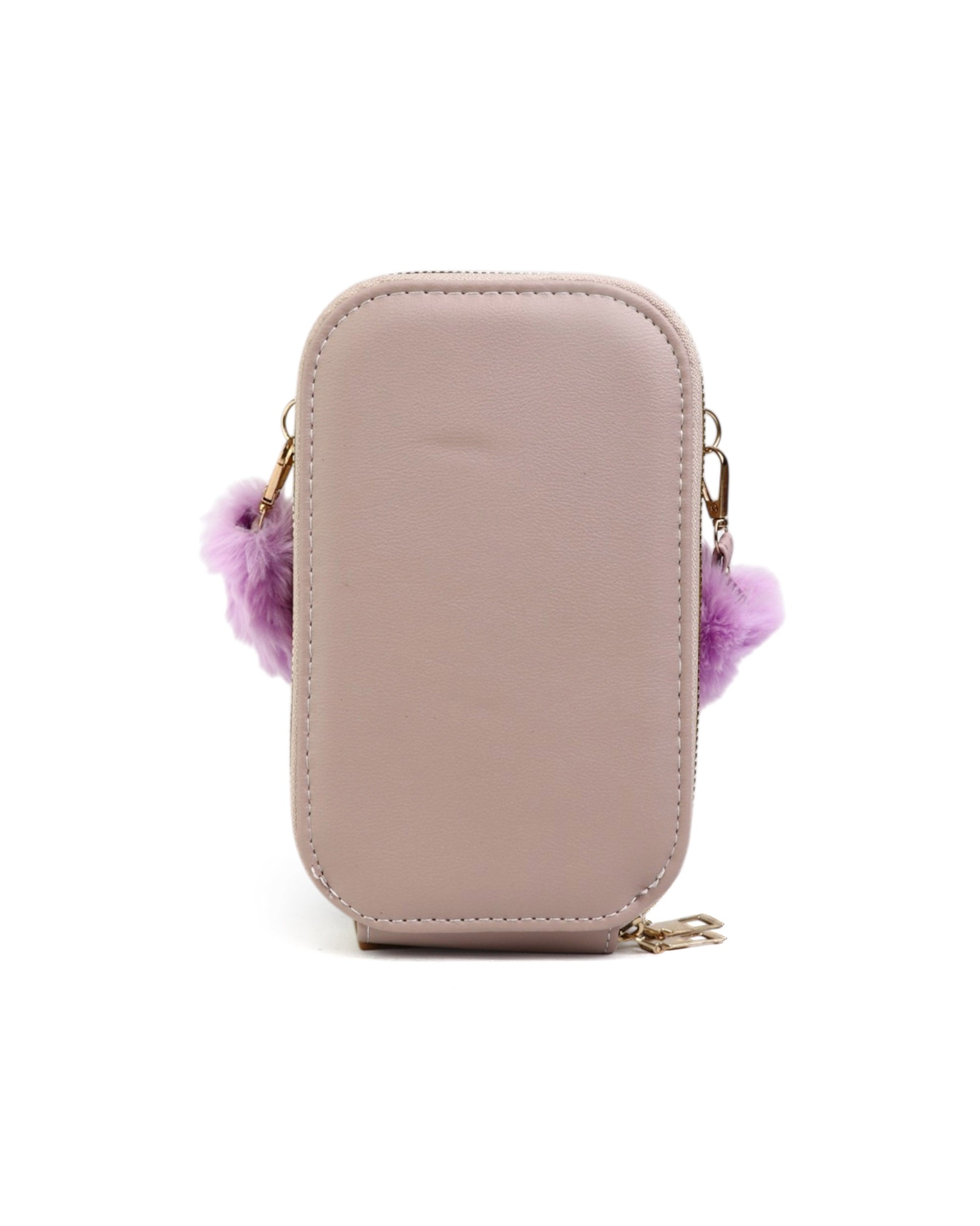 Women's Wallet with Fur Handle