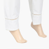 Women's Pintuck Trouser With Lace - White, Women Pants & Tights, Chase Value, Chase Value