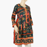 Women's Digital Printed Khaddar Stitched Frock - Multi Color, Women Ready Kurtis, Chase Value, Chase Value