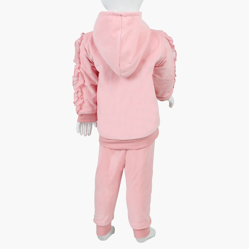 Girls Velour Tracksuit - Pink, Girls Suits, Chase Value, Chase Value