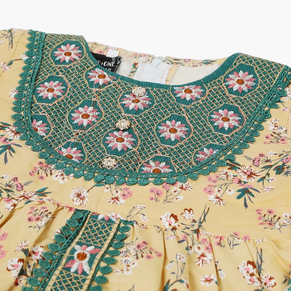 Girls Embroidered Shalwar Suit - Skin, Girls Shalwar Kameez, Chase Value, Chase Value