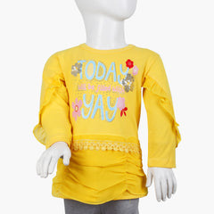 Girls Full Sleeves T-Shirt -  Yellow, Girls T-Shirts, Chase Value, Chase Value