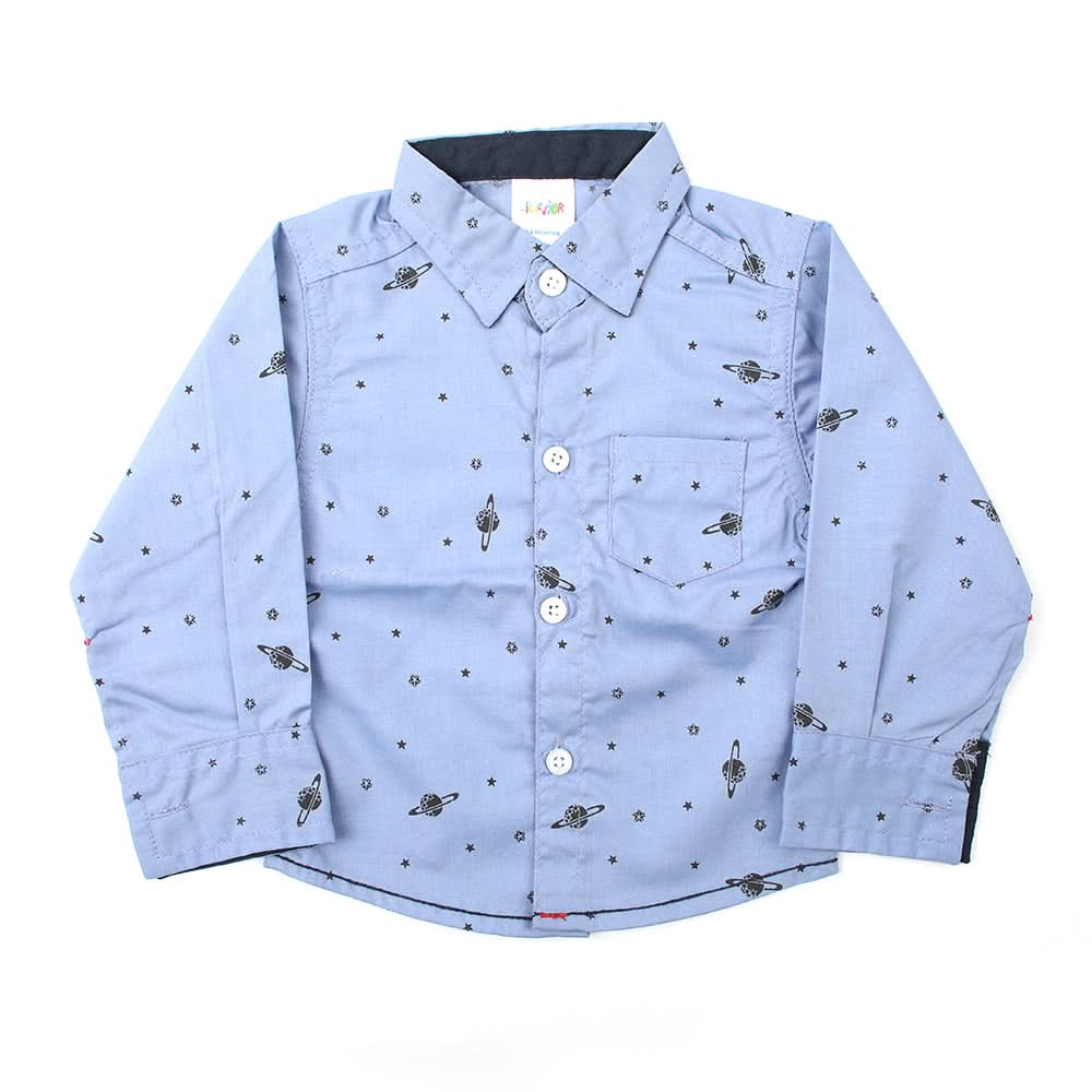 Newborn Boys Full Sleeves Shirt - Blue, Newborn Boys Winterwear, Chase Value, Chase Value