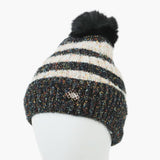 Women's Woolen Striper Cap - Black, Women Hats & Caps, Chase Value, Chase Value