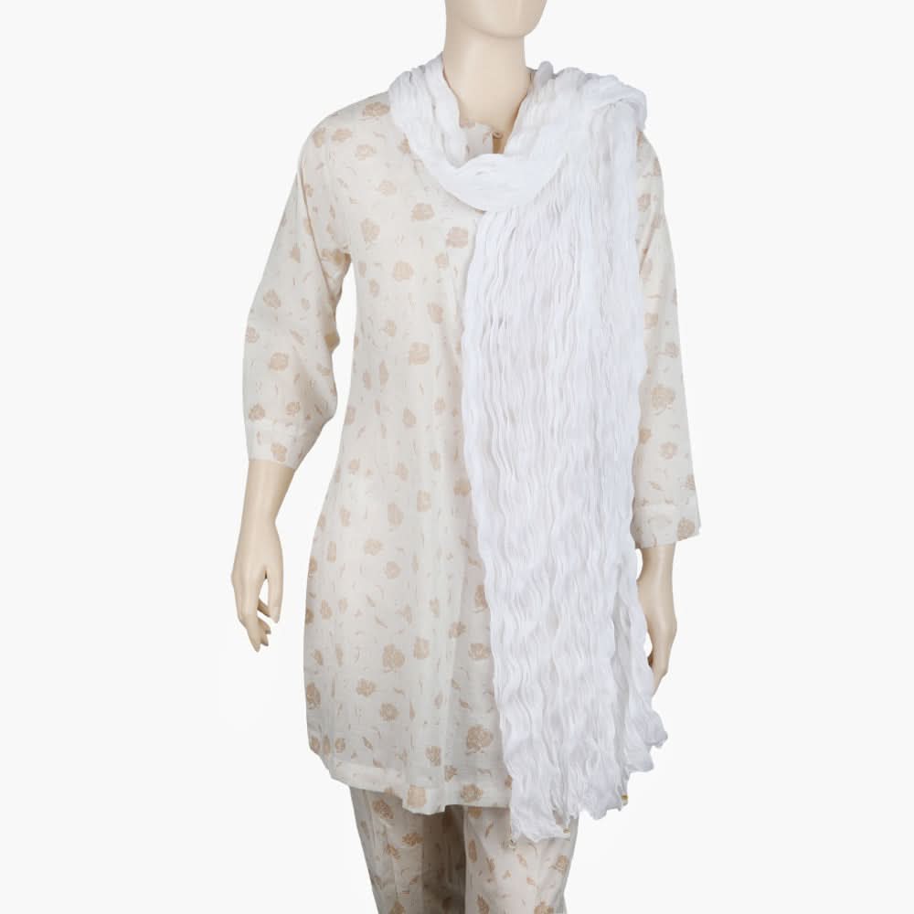 Women's Chiffon Dupatta - White, Women Dupatta, Chase Value, Chase Value