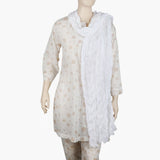 Women's Chiffon Dupatta - White, Women Dupatta, Chase Value, Chase Value