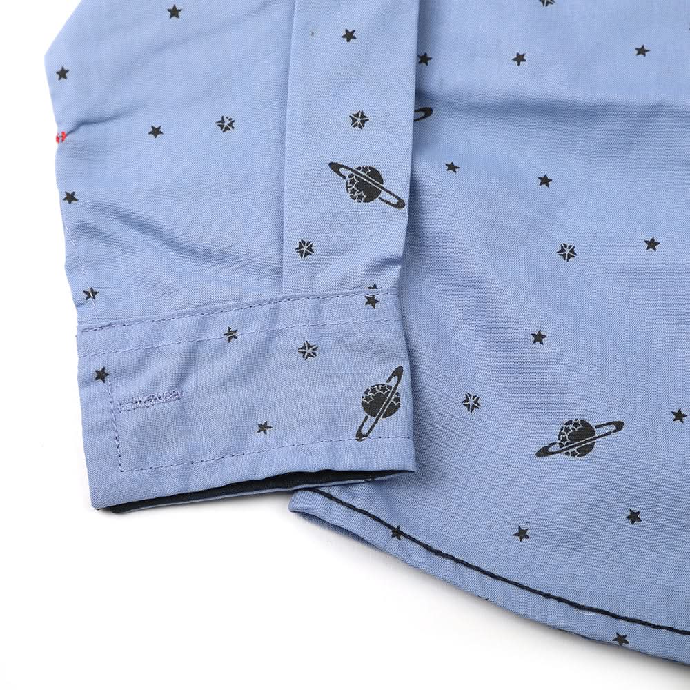 Newborn Boys Full Sleeves Shirt - Blue, Newborn Boys Winterwear, Chase Value, Chase Value
