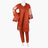 Women's  Organza Fancy 03Pcs Suit - Rust, Women Shalwar Suits, Chase Value, Chase Value