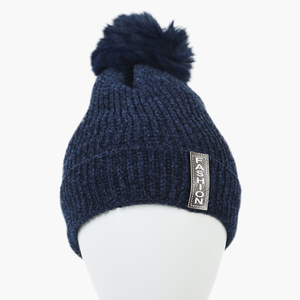 Women's Woolen Cap - Navy Blue