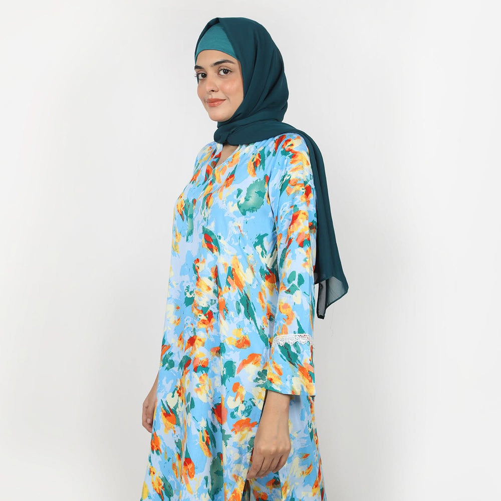 Women's Printed Co-Ord Set - Sky Blue, Women Co-Ord Set, Chase Value, Chase Value