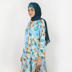 Women's Printed Co-Ord Set - Sky Blue