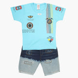 Boys Half Sleeves Suit - Sky Blue, Boys Sets & Suits, Chase Value, Chase Value