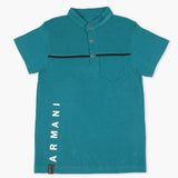 Boys Half Sleeves Polo T-Shirt - Steel Green, Boys T-Shirts, Chase Value, Chase Value