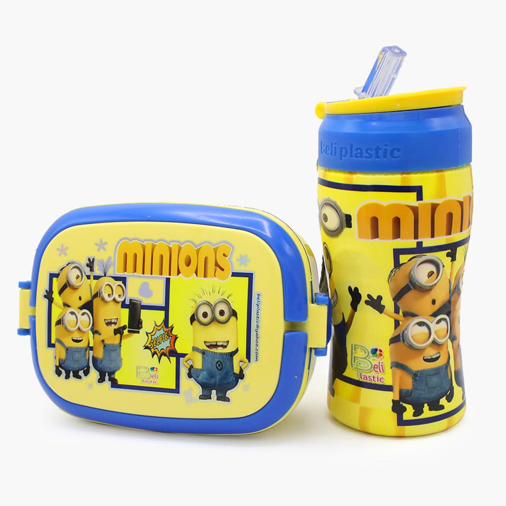 Water Bottle with Lunch Box - Yellow, Tiffin Boxes & Bottles, Chase Value, Chase Value