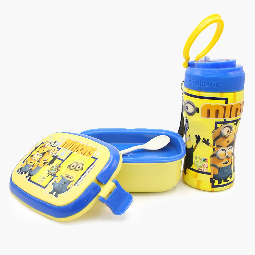 Water Bottle with Lunch Box - Yellow, Tiffin Boxes & Bottles, Chase Value, Chase Value