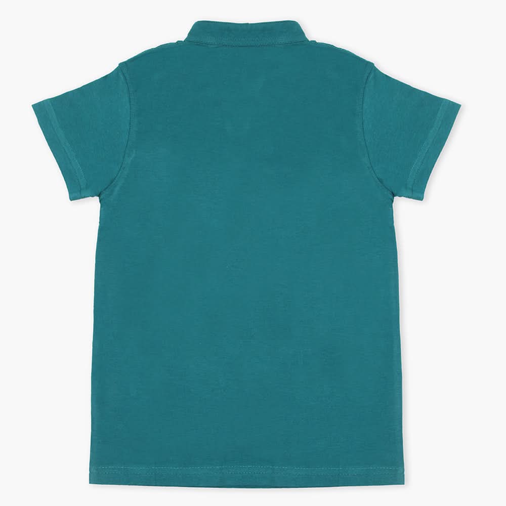 Boys Half Sleeves Polo T-Shirt - Steel Green, Boys T-Shirts, Chase Value, Chase Value