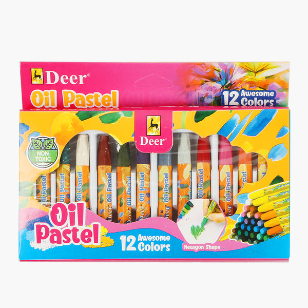 Deer Oil Pastels Colour 12Pcs - Multi, Coloring Tools, Deer, Chase Value