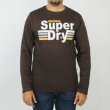 Men's Printed Full Sleeves T-Shirt - Dark Brown, Men's T-Shirts & Polos, Chase Value, Chase Value