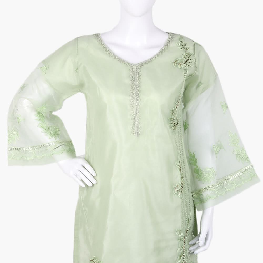 Women's  Organza Fancy 03Pcs Suit - Light Green, Women Shalwar Suits, Chase Value, Chase Value