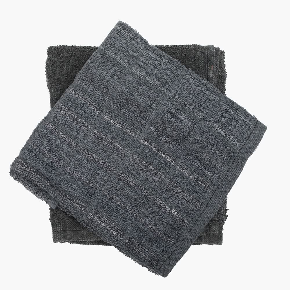 Terry Tea Towels Pack Of 2 - Dark Grey, Kitchen Accessories, Chase Value, Chase Value