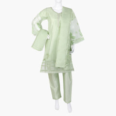 Women's  Organza Fancy 03Pcs Suit - Light Green, Women Shalwar Suits, Chase Value, Chase Value