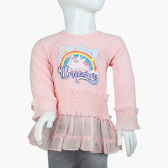 Girls Full Sleeves T-Shirt -  Pink, Girls T-Shirts, Chase Value, Chase Value