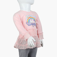 Girls Full Sleeves T-Shirt -  Pink, Girls T-Shirts, Chase Value, Chase Value