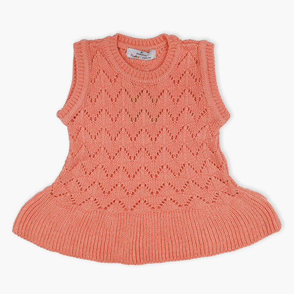 Newborn Girls Sweater - Peach, Newborn Girls Winterwear, Chase Value, Chase Value