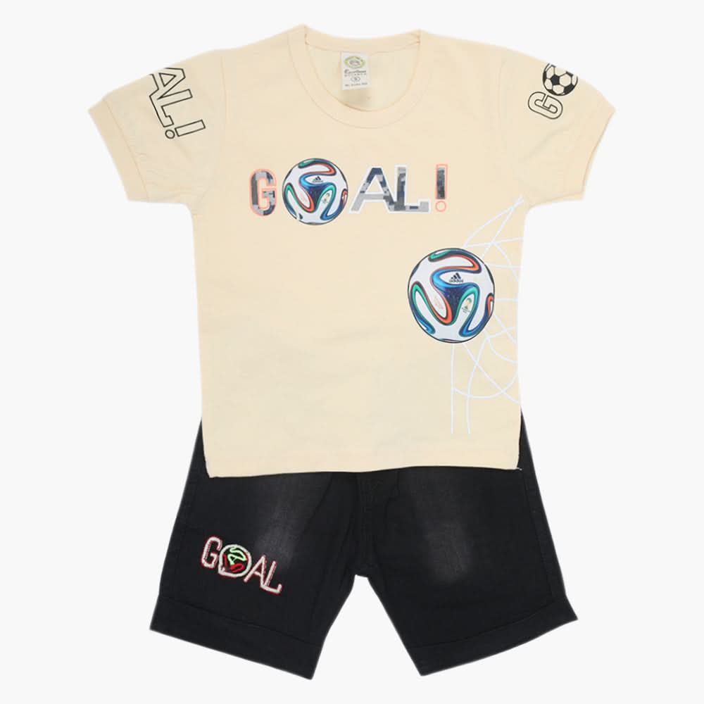 Boys Half Sleeves Suit - Fawn, Boys Sets & Suits, Chase Value, Chase Value