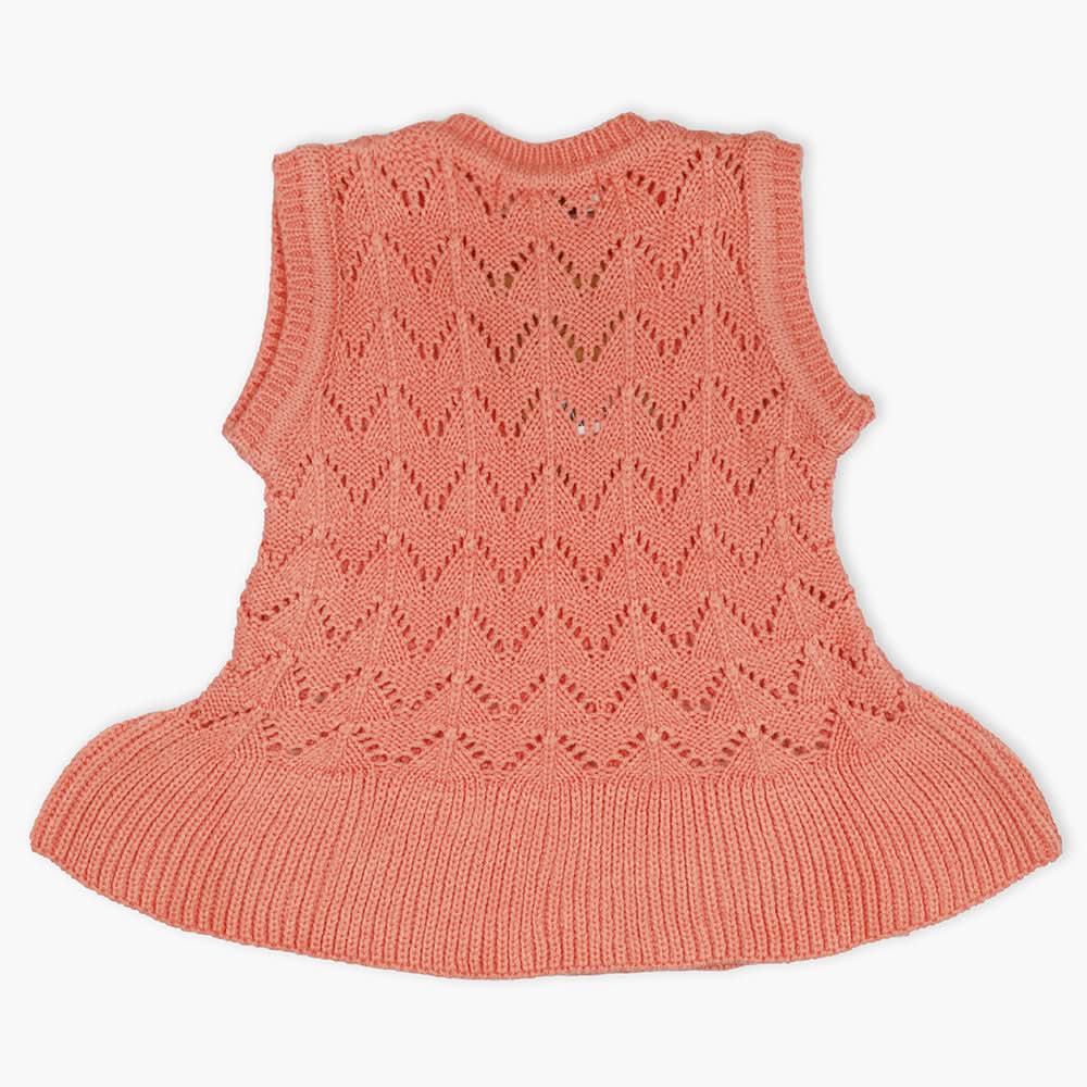 Newborn Girls Sweater - Peach, Newborn Girls Winterwear, Chase Value, Chase Value