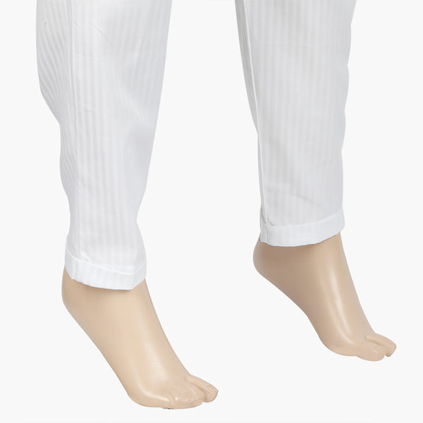 Women's Strip Pocket Trouser - White, Women Pants & Tights, Chase Value, Chase Value